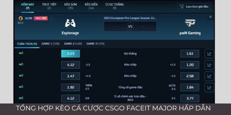 Tổng hợp kèo cá cược CSGO hấp dẫn nhất